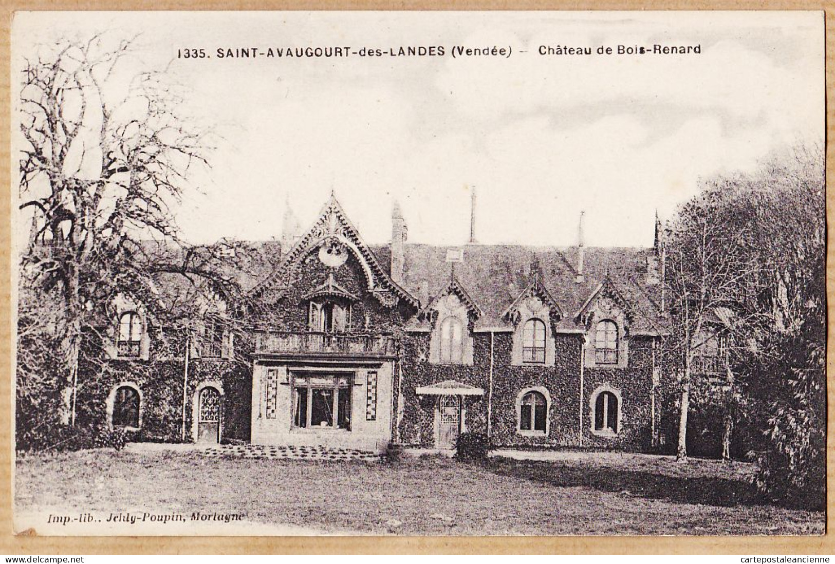 30654 / ⭐ ◉ Peu Commun SAINT-AVAUGOURT-des-LANDES 85-Vendée Château BOIS-RENARD à Commandant De La BASSETIERE - Other & Unclassified