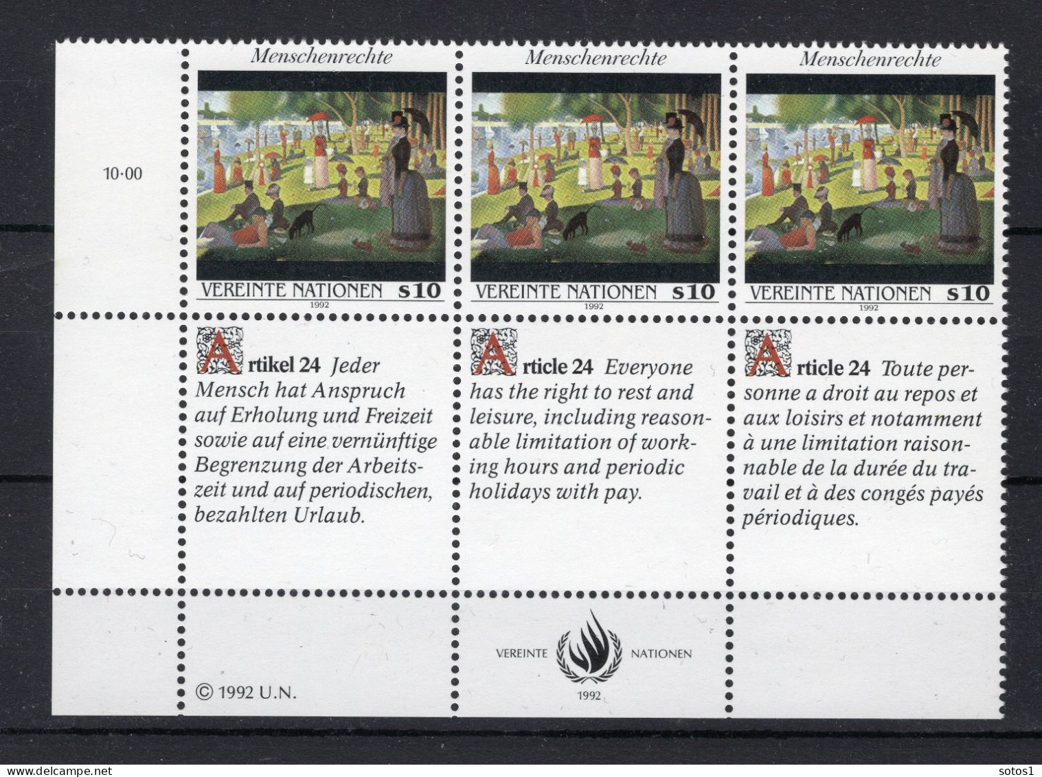 VERENIGDE NATIES-WENEN Yt. 154/156 MNH 1992 - Unused Stamps