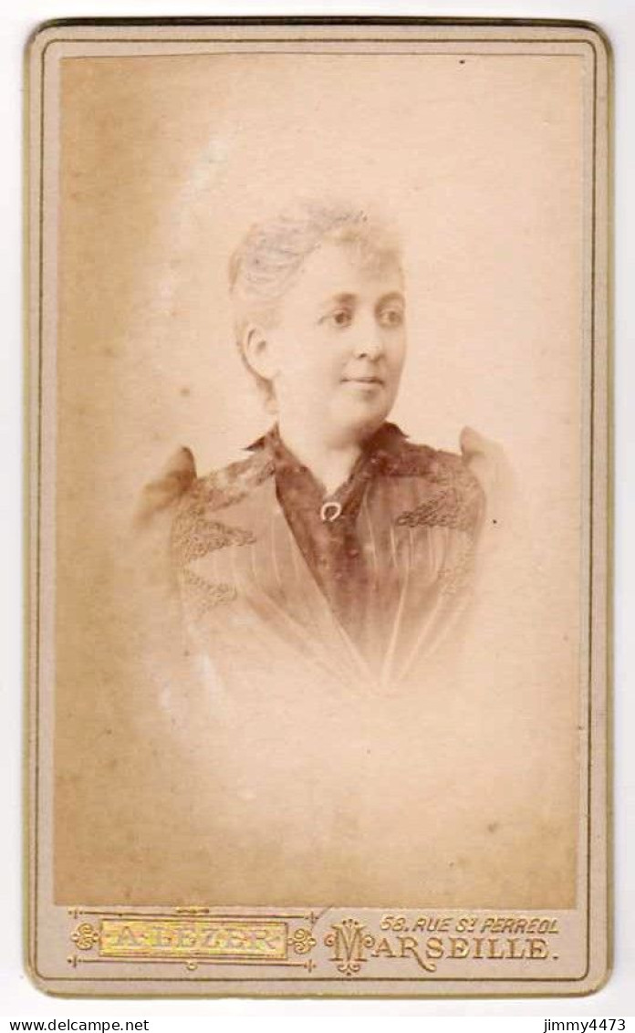 CARTE CDV - Edit. A. LEZER Marseille - Portrait De Emma Jourday - Tirage Aluminé 19 ème - Taille 63 X 104 - Old (before 1900)