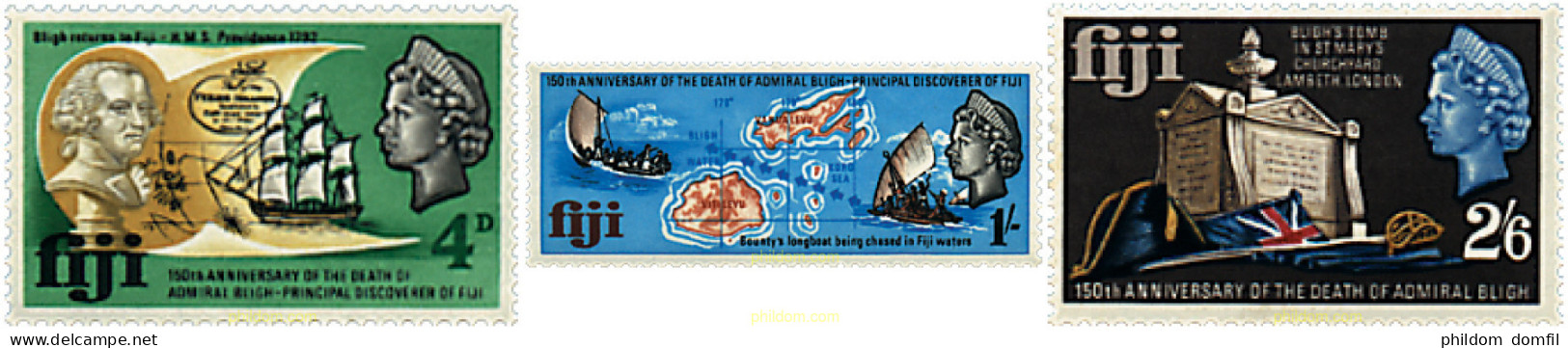 209984 MNH FIJI 1967 150 ANIVERSARIO DE LA MUERTE DEL ALMIRANTE BLIGH - Fidschi-Inseln (...-1970)