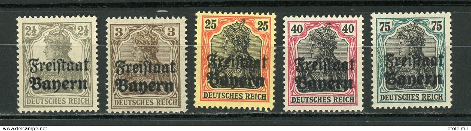 ALLEMAGNE - BAVIERE   N° Yvert 136+137+143+145+146* - Mint