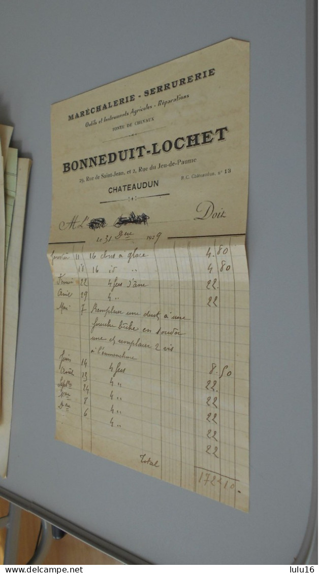 CHATEAUDUN  BONNEDUIT  LOCHET   MARECHALERIE SERRURERIE - 1900 – 1949