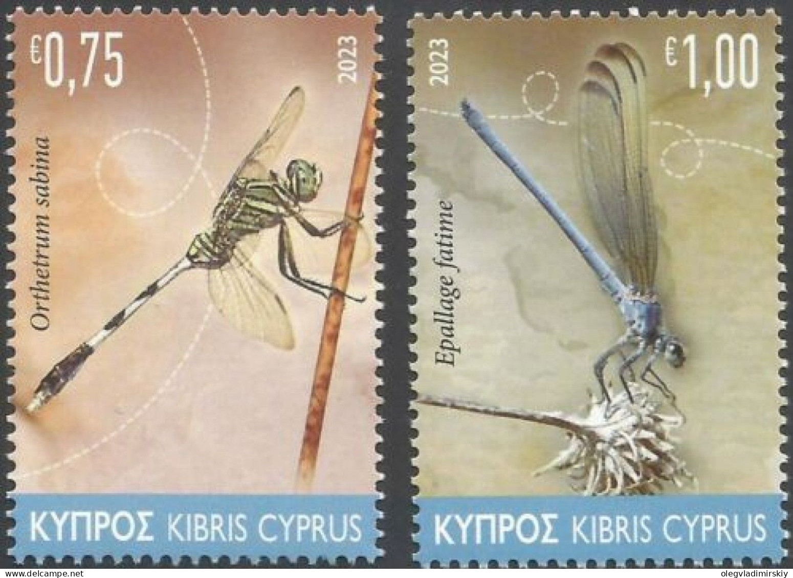 Cyprus 2023 Insects Dragonflies Set Of 2 Stamps MNH - Sonstige & Ohne Zuordnung