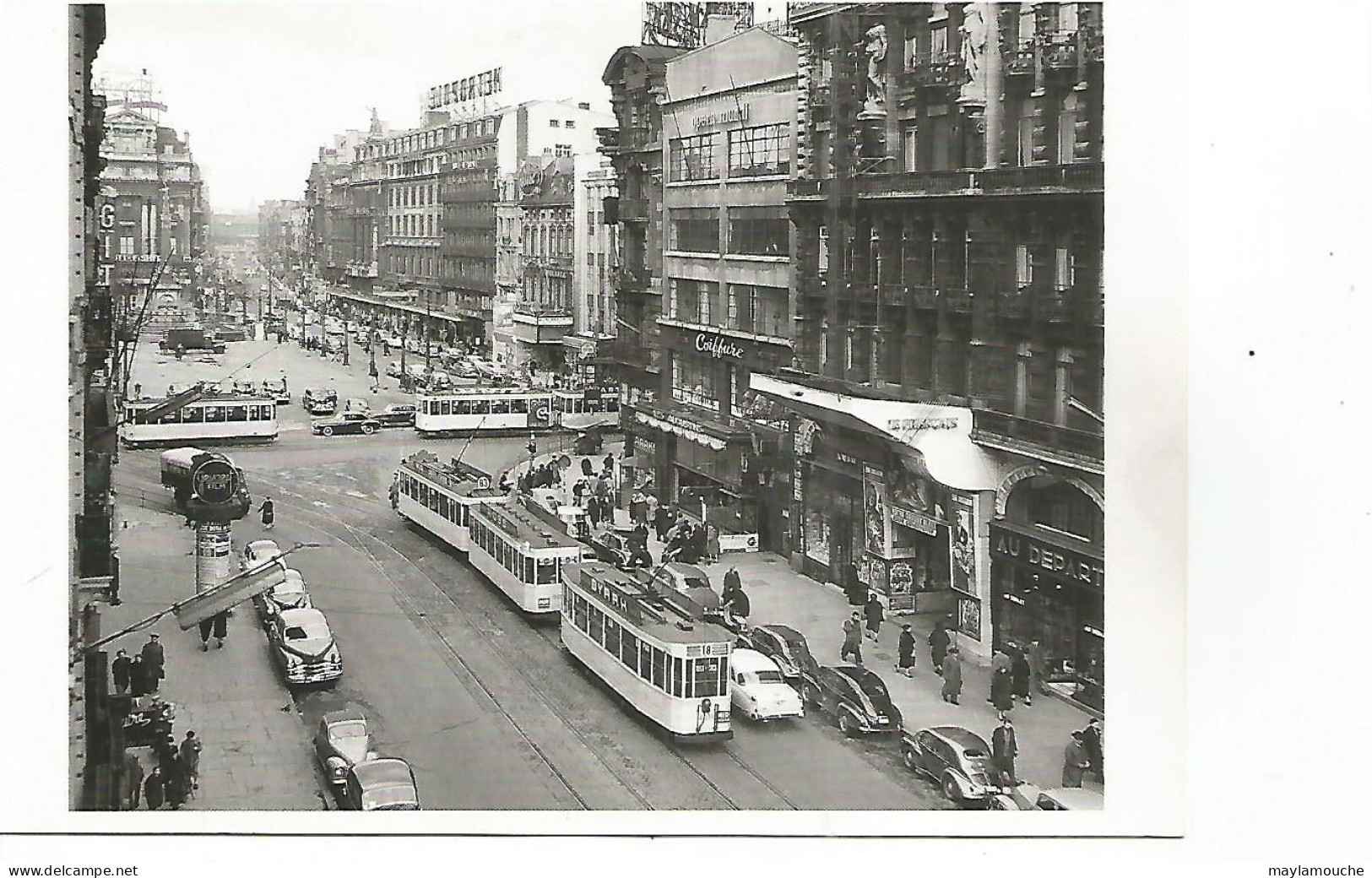 Bruxelles Place De Brouckere 1957 (tram - Squares