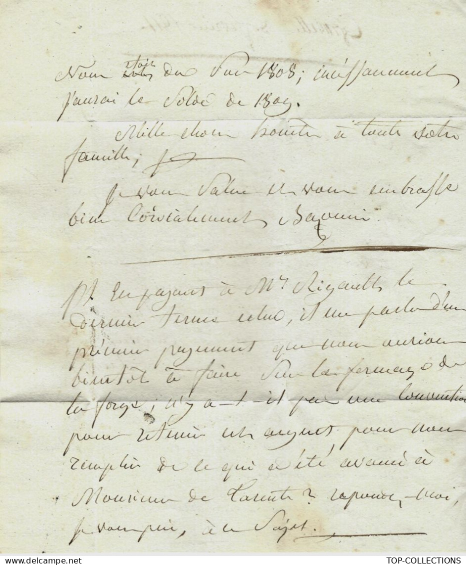 1811 Etrechy M.P. " 72 ETRECHY"  Bazouin Maitre De Forge => Forges De Port Brillet  Laval MAYENNE Saumon Marine NANTES - 1800 – 1899