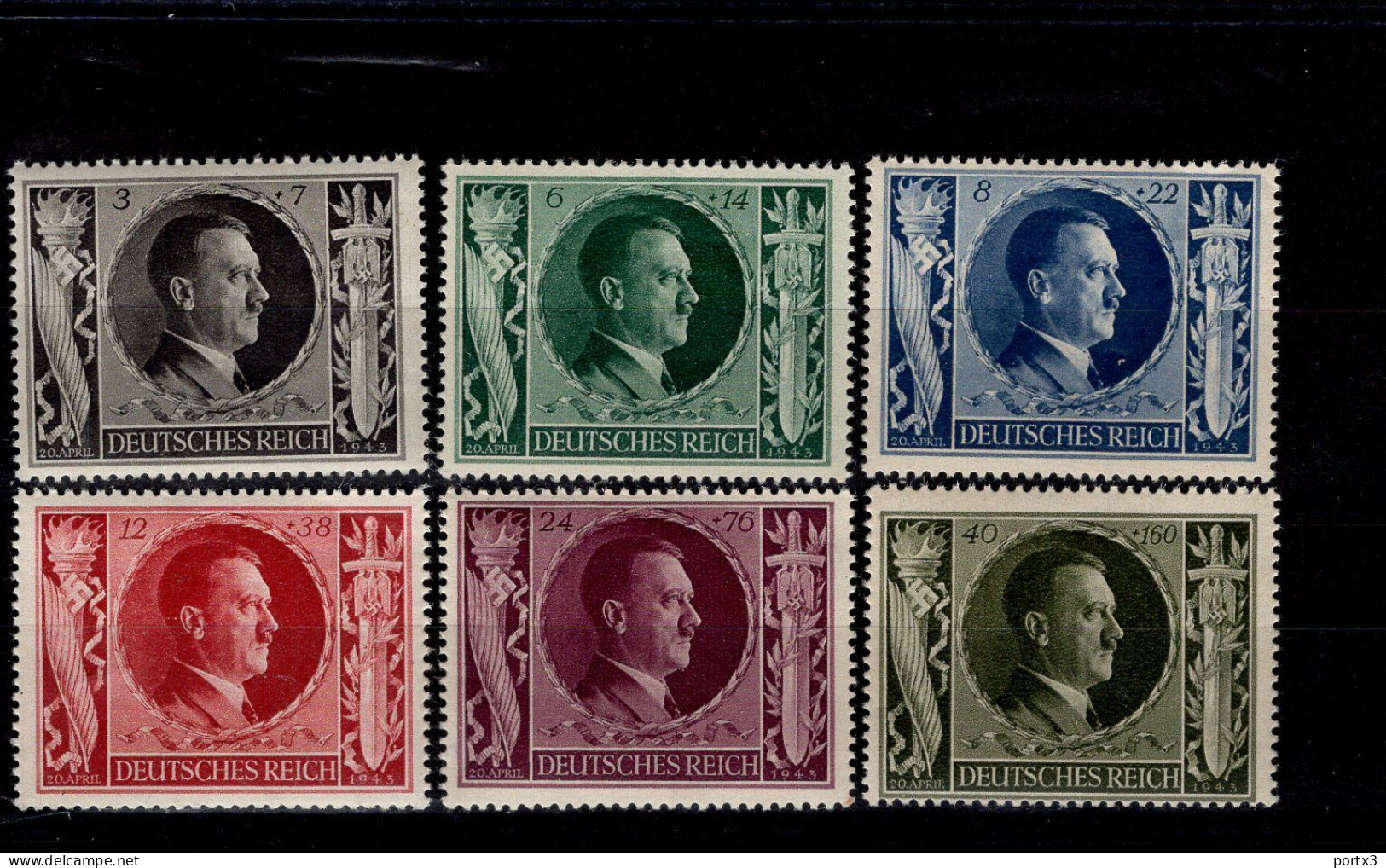 Deutsches Reich 844 - 849 A. Hitler MNH Postfrisch ** Neuf - Unused Stamps