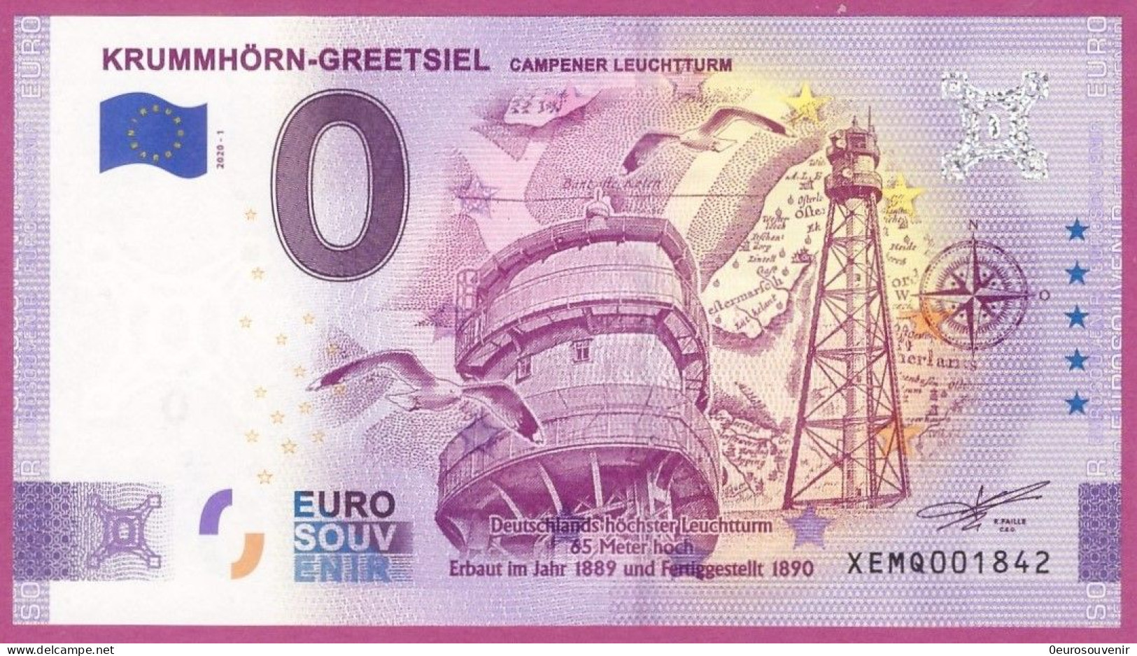 0-Euro XEMQ 1 2020 KRUMMHÖRN-GREETSIEL - CAMPENER LEUCHTTURM - Private Proofs / Unofficial