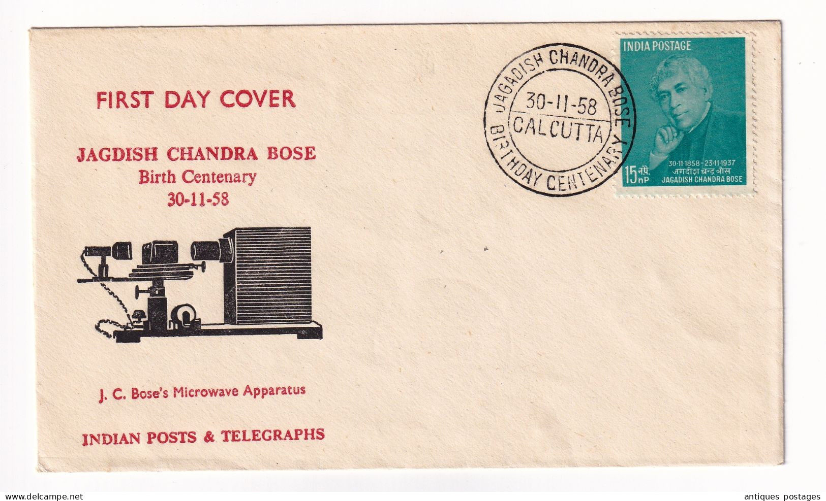 Lettre 1958 INDIA Calcutta Jagadish Chandra Bose Radio Physicien Inde Bikrampur - Covers & Documents