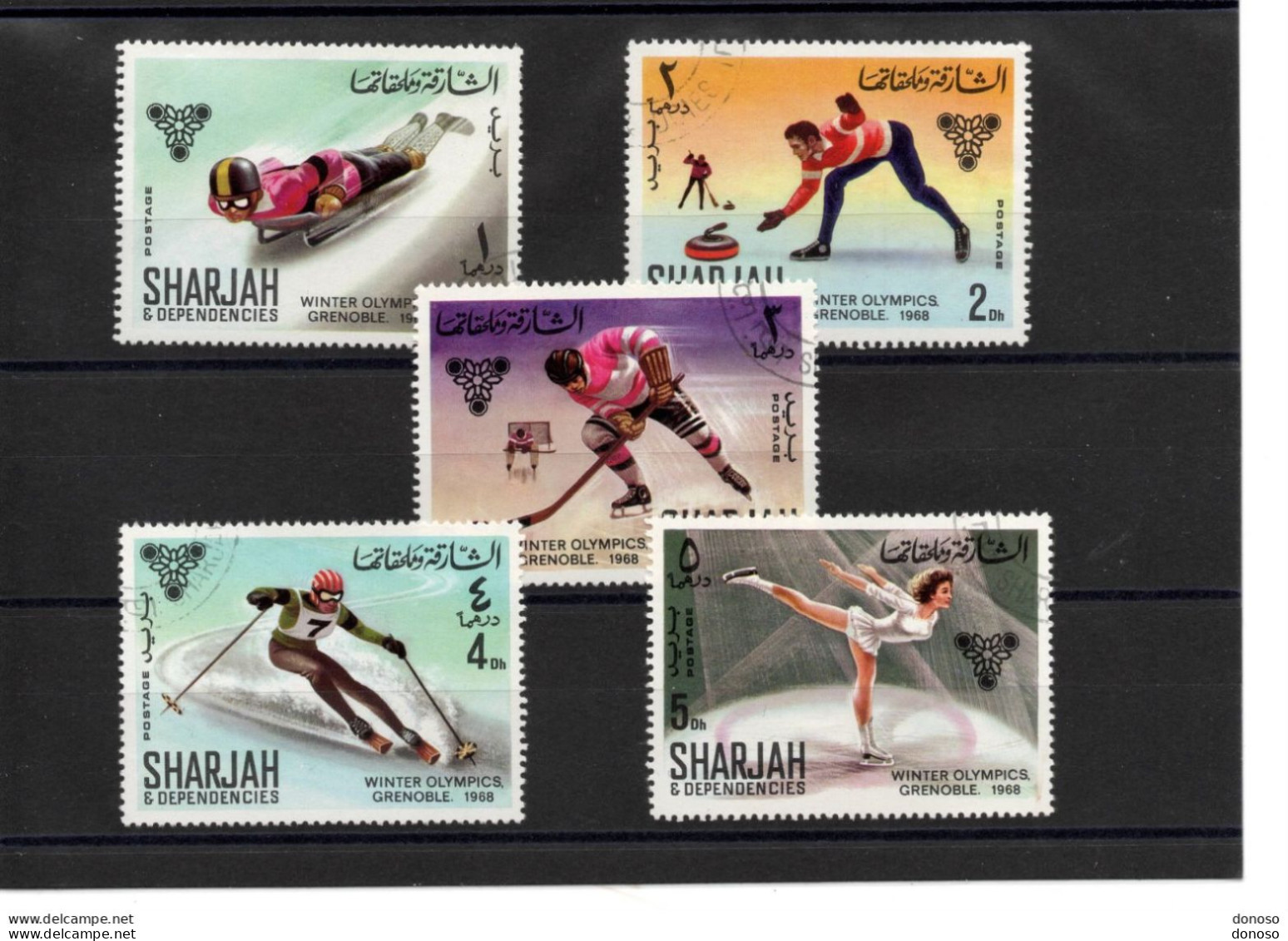 SHARJAH 1968 Jeux Olympiques De Grenoble Yvert 205, Michel 400-404 Oblitéré - Sharjah