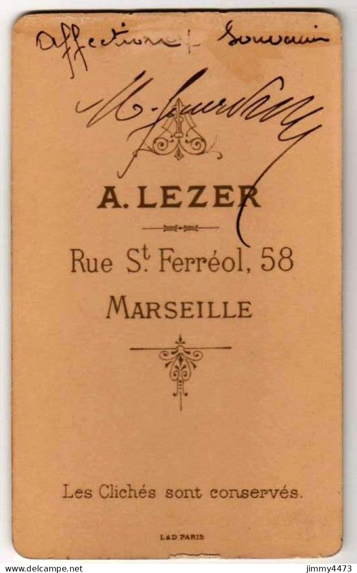 CARTE CDV - Edit. A. LEZER Marseille - Portrait De Mr. Jourdan -  Tirage Aluminé 19 ème - Taille 63 X 104 - Alte (vor 1900)