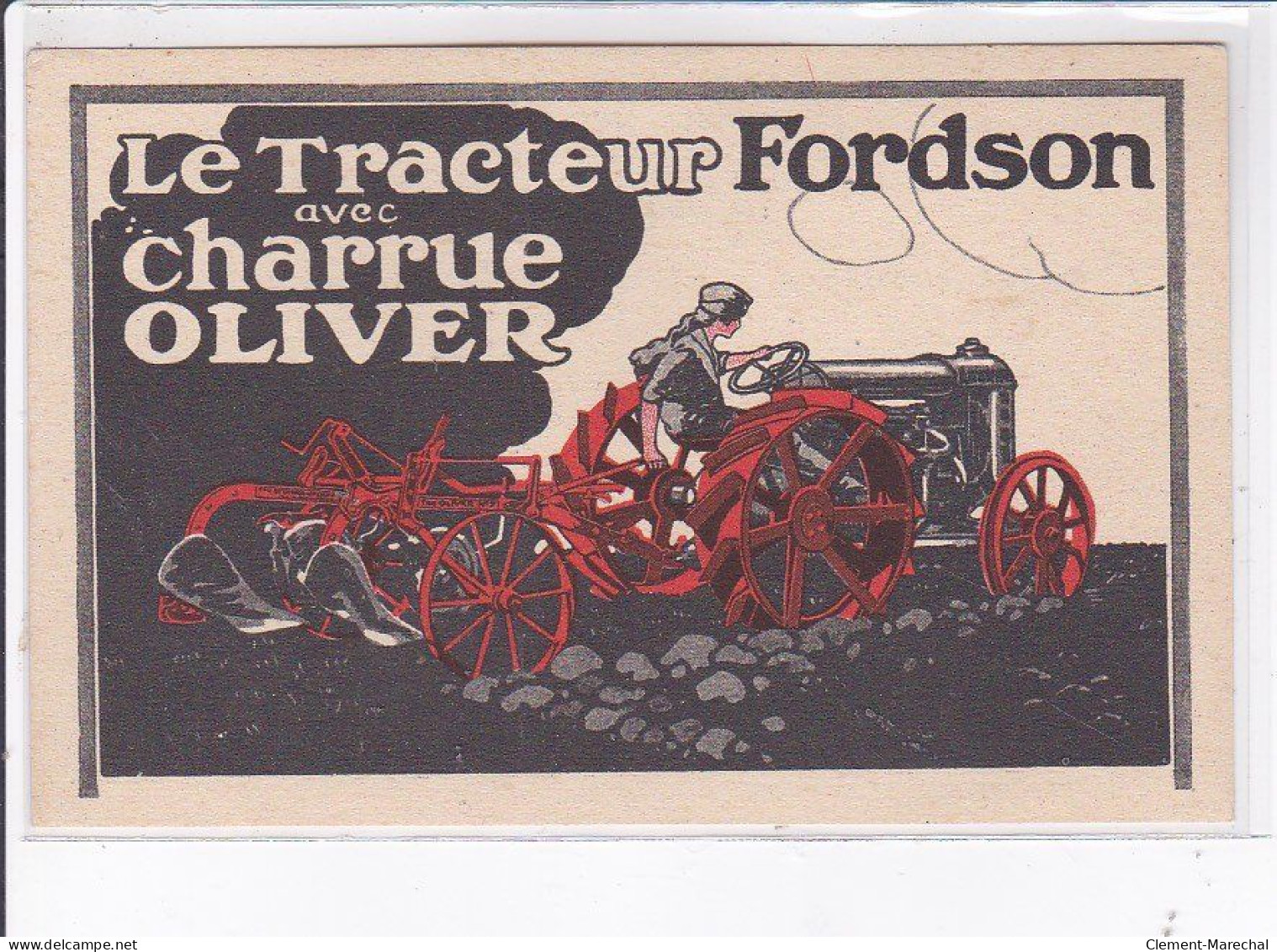 PUBLICITE : Le Tracteur Fordson Avec Charrue Oliver - Très Bon état - Advertising