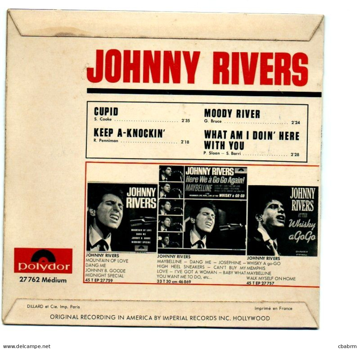 EP 45 TOURS JOHNNY RIVERS CUPID FRANCE POLYDOR 27762 - 7" - Rock