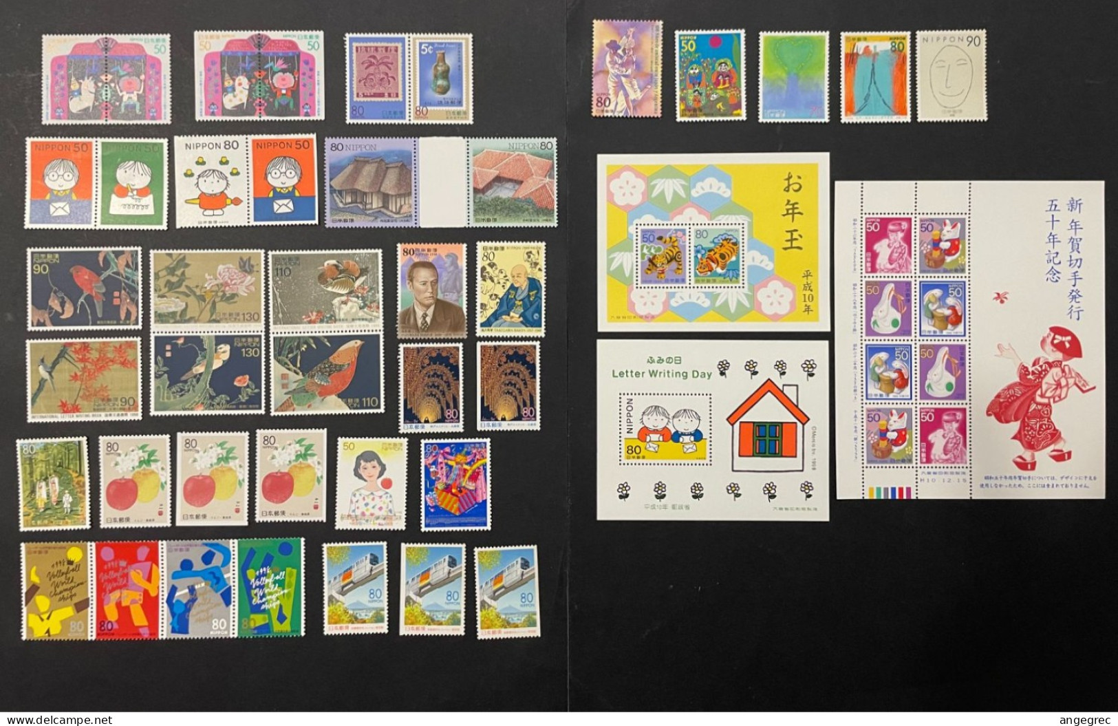 Timbre Japon 1998 Lot De 108 Timbre, 3 Bloc Feuillet Neuf ** - Collections, Lots & Series