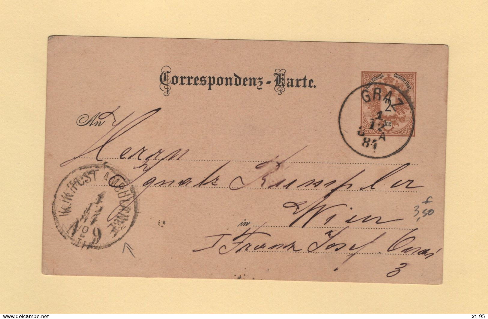 Autriche - Graz - 1884 - KK Post Ambulance N°9 - Briefe U. Dokumente