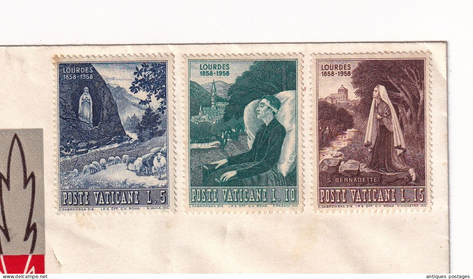 Miracle De Lourdes Poste Vaticane Hautes Pyrénées 1958 Sainte Bernadette Soubirous Vaticano - FDC