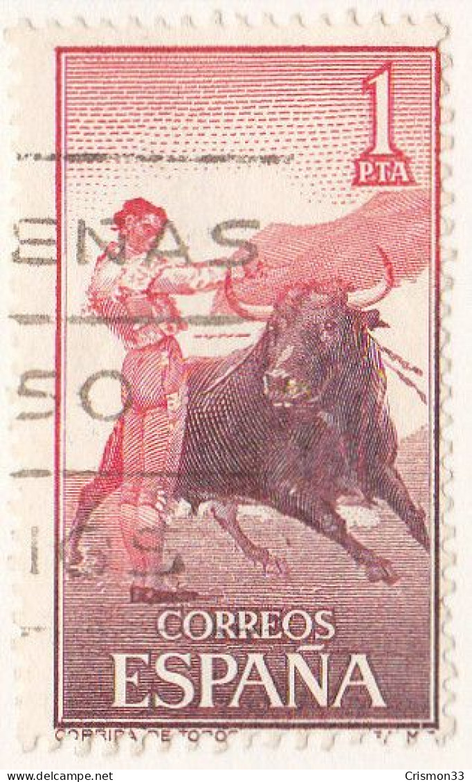 1960 - ESPAÑA - FIESTA NACIONAL TAUROMAQUIA - PASE POR ALTO - EDIFIL 1261 - Used Stamps