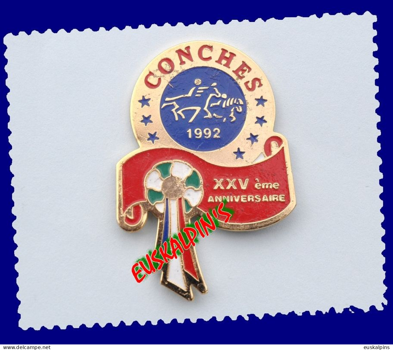 Pin's 25 Eme Anniversaire Du Concours Hippique De CONCHES EN OUCHE, Eure, Normandie, équitation, Cheval, Horse, - Altri & Non Classificati