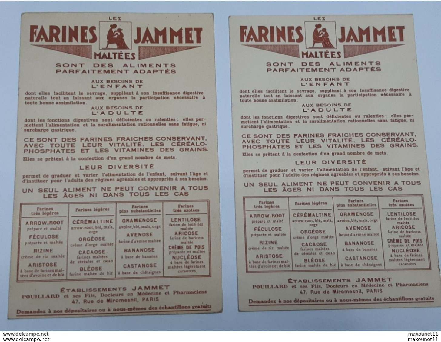 Illustrateur Droit - Lot De 4 Cartes Normandie - Auvergne Avec Publicité De La Farine Jammet .. Lot10 - Droit