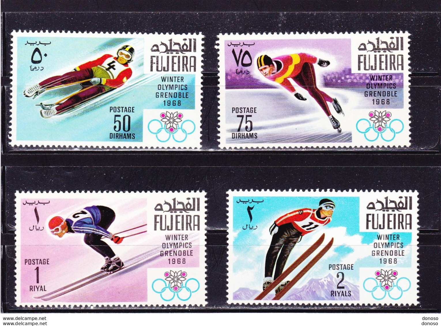 FUJEIRA 1968 Jeux Olympiques De Grenoble, Bobsleigh, Patinage, Ski Michel 215-217 + 219 NEUF** MNH Cote 3 Euros - Fujeira