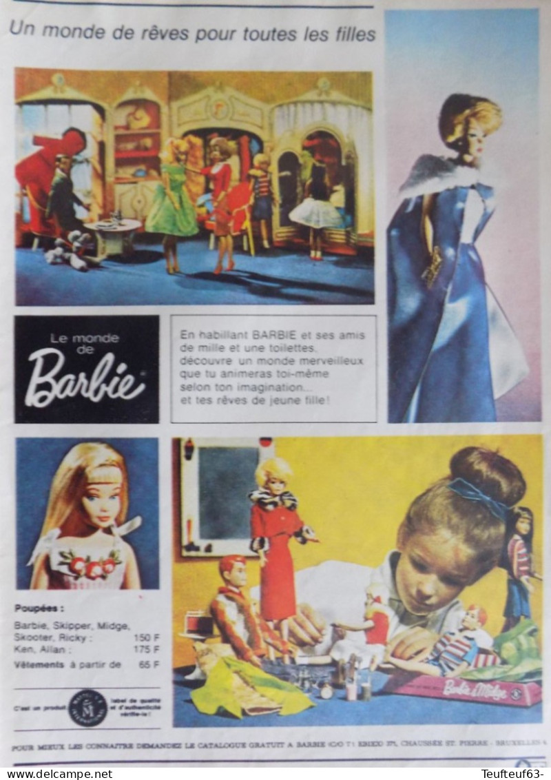 Publicité De Presse ; Jouets Poupées Barbie Mattel - Publicités