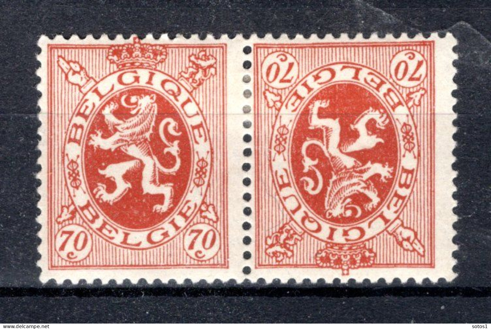 KP10 MH 1929-1932 - Heraldieke Leeuw -6 - Sot - Tete Beche [KP] & Interpaneles [KT]