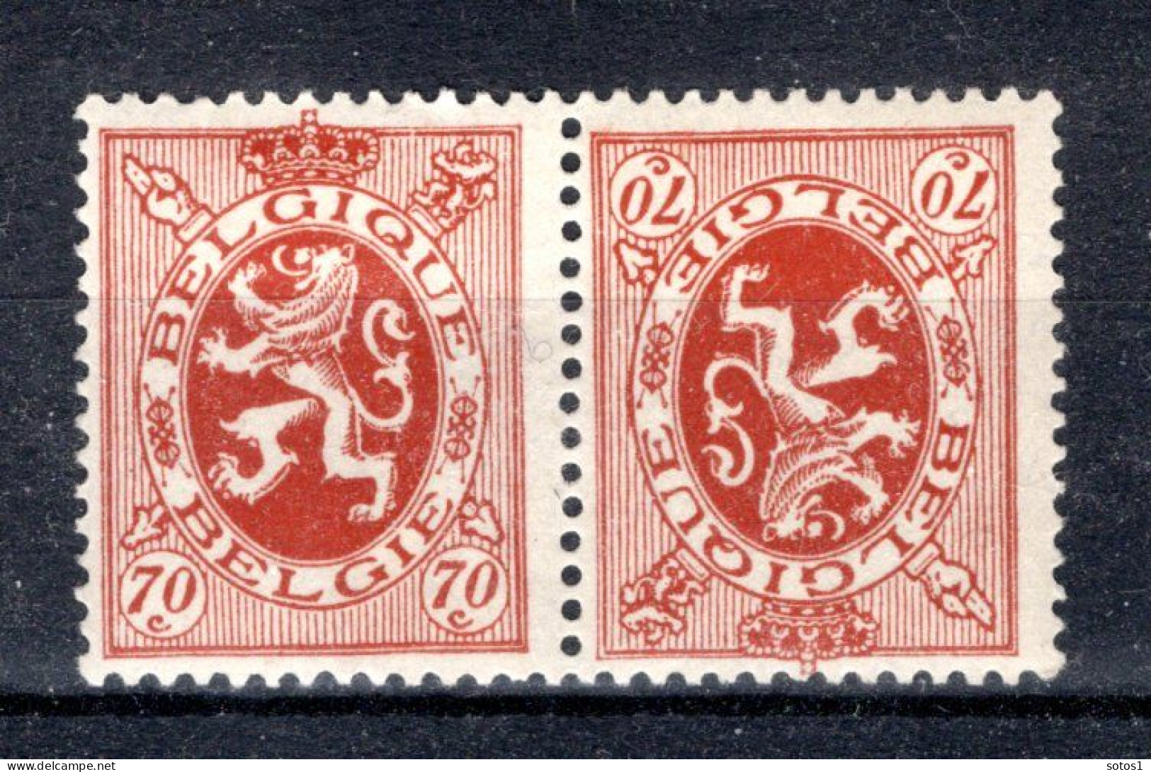 KP10 MH 1929-1932 - Heraldieke Leeuw -2 - Sot - Tete Beche [KP] & Interpaneles [KT]