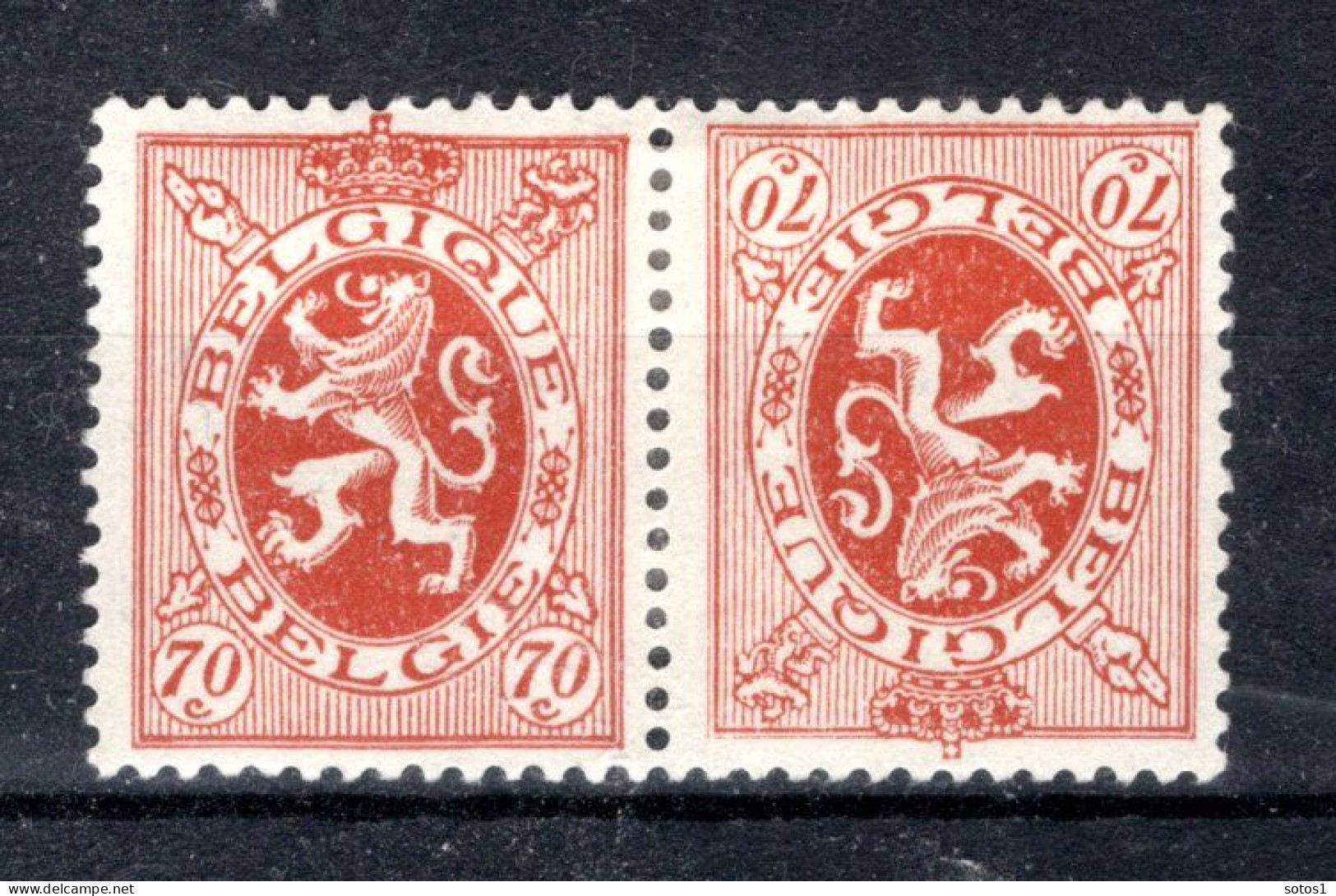 KP10 MH 1929-1932 - Heraldieke Leeuw -3 - Sot - Tête-bêche [KP] & Interpanneaux [KT]