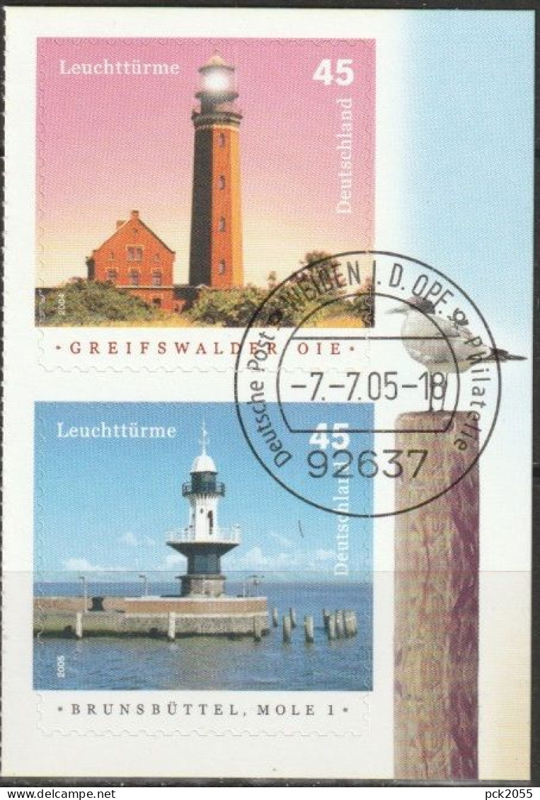 Deutschland 2005 Aus MH 58 Leuchttürme Mi-Nr. 2478 - 2479 2er Block O Gest. EST Weiden ( B 2895 ) - Used Stamps