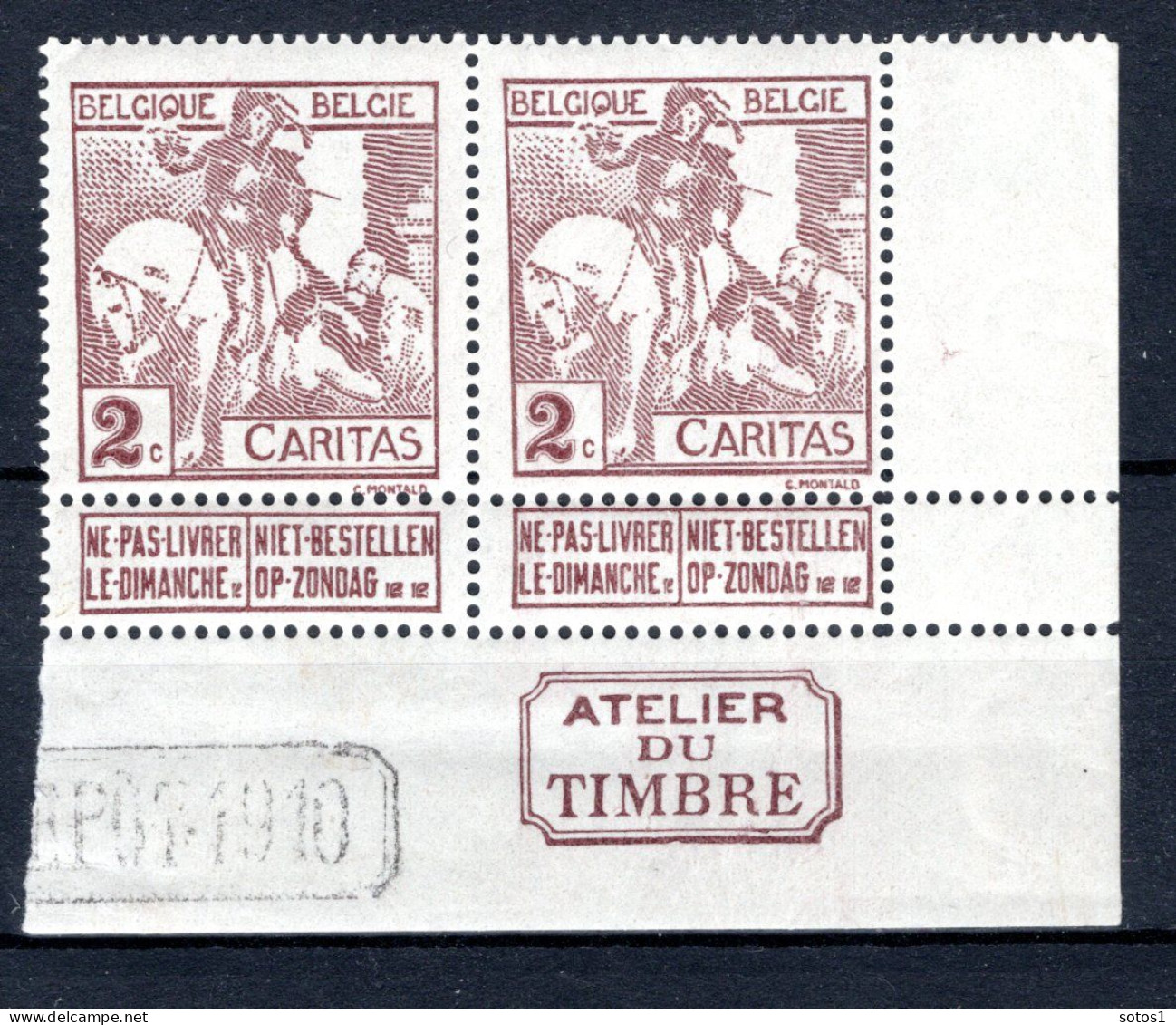 85 MNH 1910 - Caritas 2 Stuks - 1910-1911 Caritas