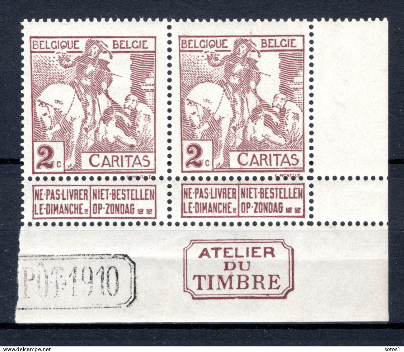 85 MNH 1910 - Caritas 2 Stuks - 1910-1911 Caritas