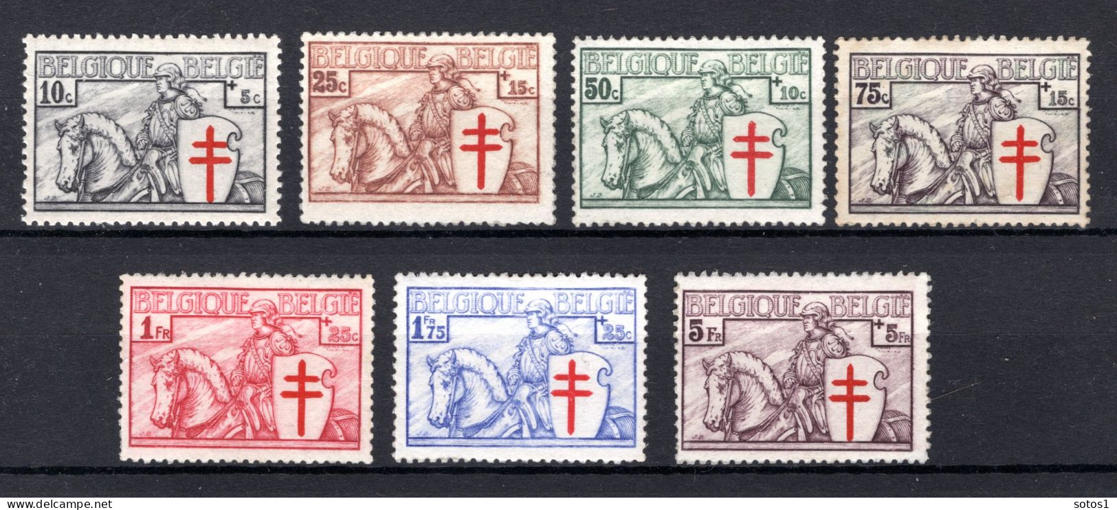 394/400 MNH 1934 - Ridder Met Tuberculosekruis In Wapenschild - Nuevos