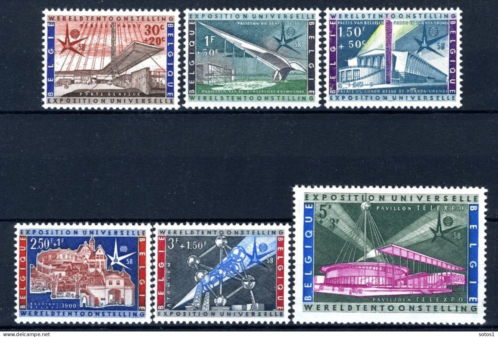 1047/1052 MNH 1958 - Wereldtentoonstelling In Brussel. - Unused Stamps