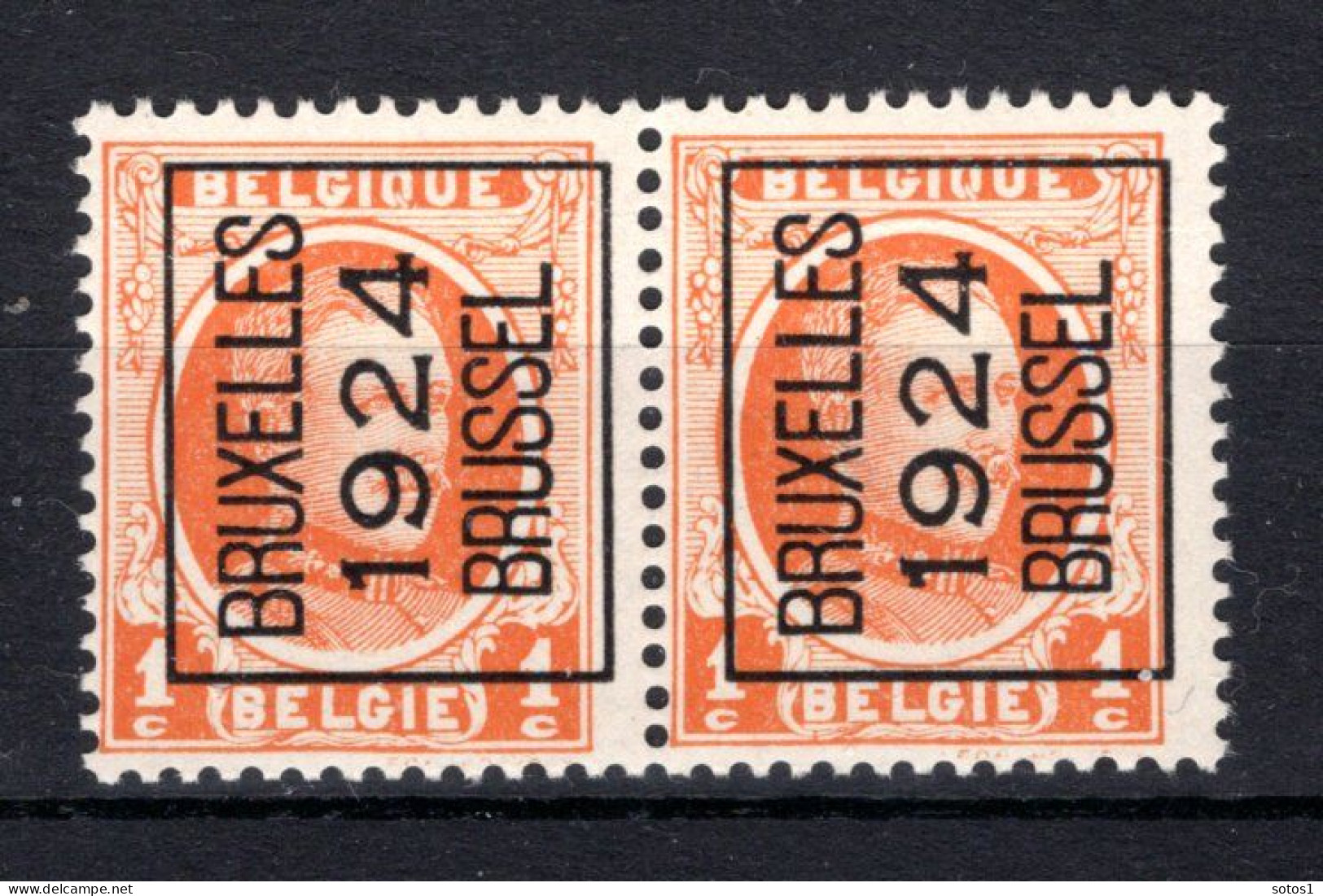 PRE92A MNH** 1924 - BRUXELLES 1924 BRUSSEL (2 Stuks) - Typos 1922-31 (Houyoux)