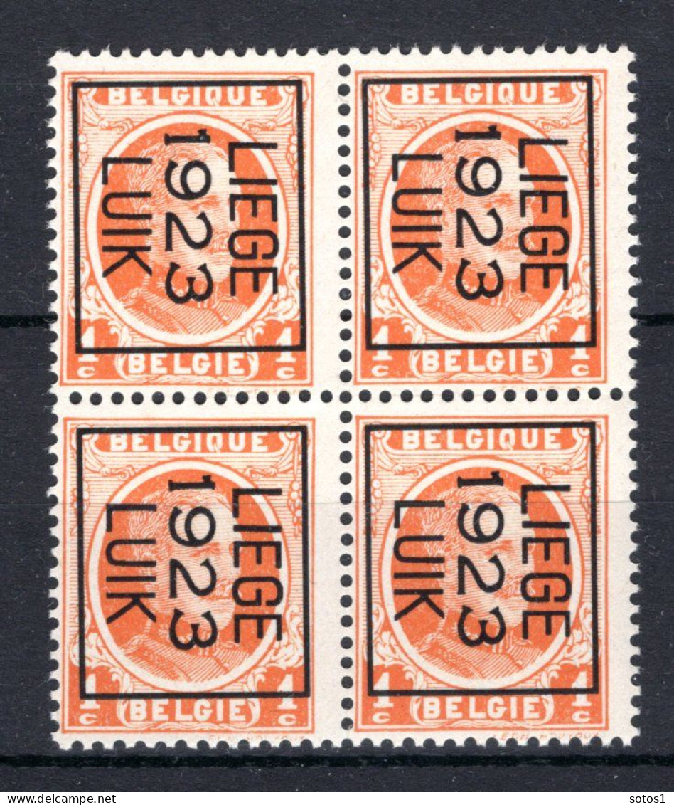 PRE76B MNH** 1923 - LIEGE 1923 LUIK (4stuks)  - Typos 1922-31 (Houyoux)