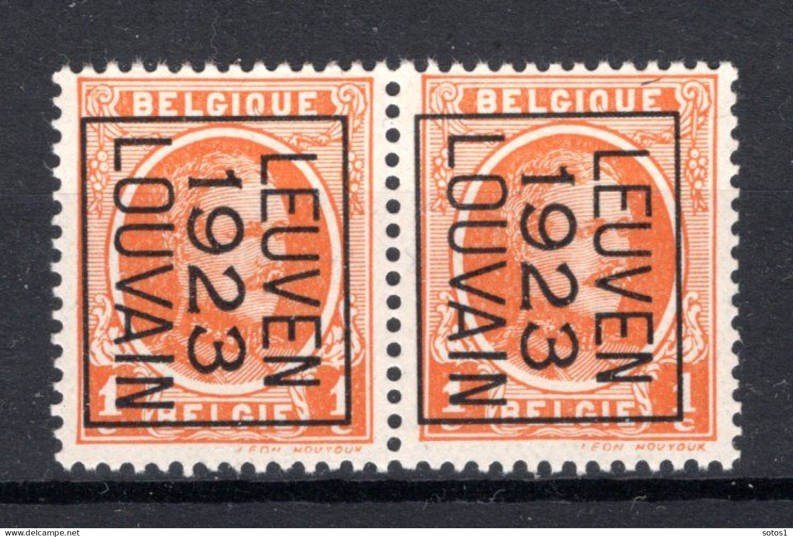 PRE75B MNH** 1923 - LEUVEN 1923 LOUVAIN (2 Stuks)  - Typo Precancels 1922-31 (Houyoux)