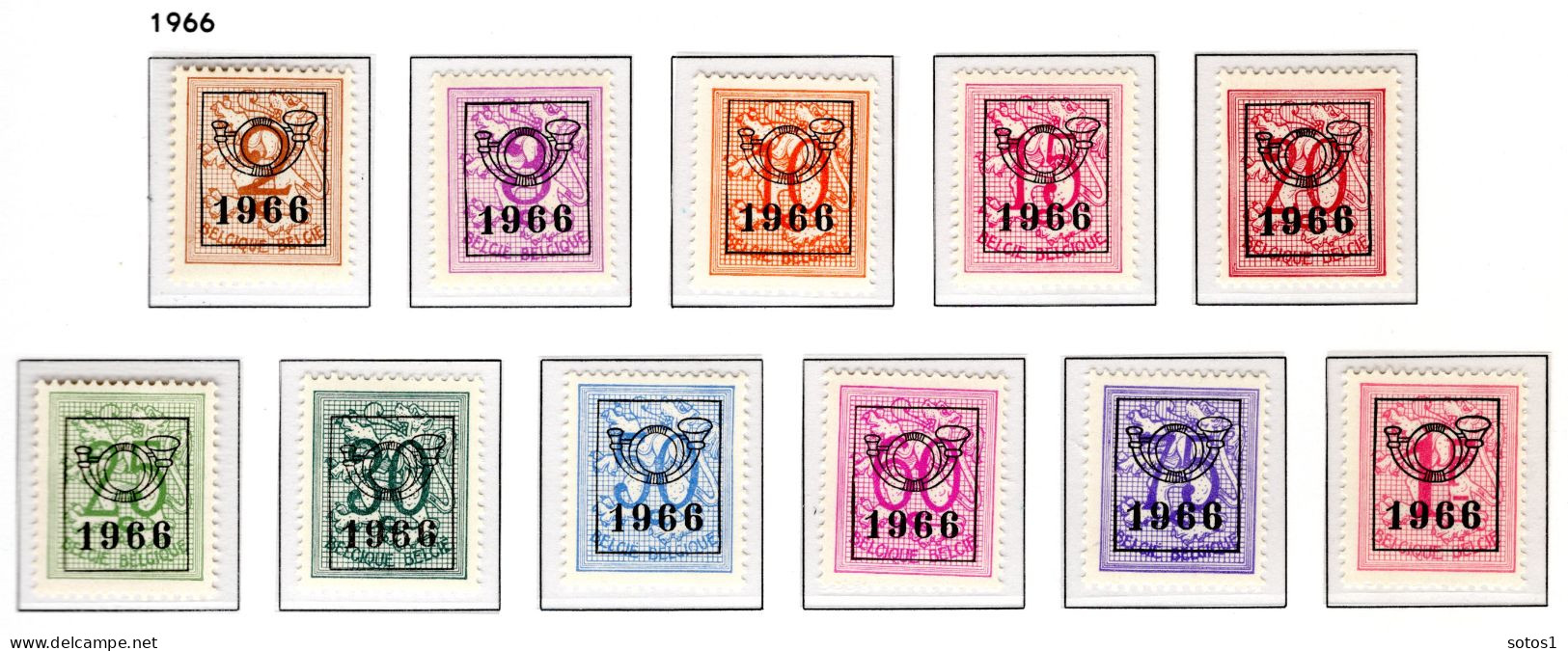 PRE769/779 MNH** 1966 - Cijfer Op Heraldieke Leeuw Type F - REEKS 59 - Typo Precancels 1951-80 (Figure On Lion)