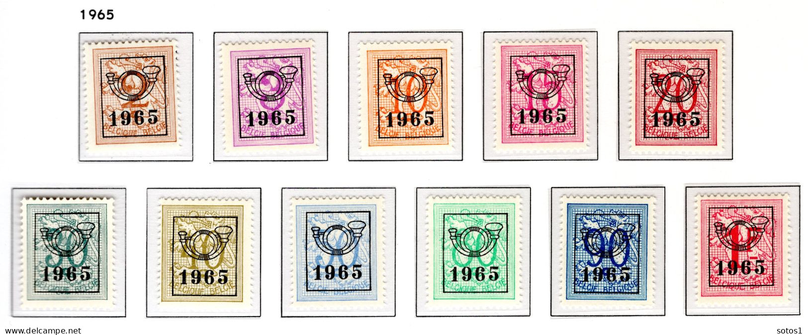 PRE758/768 MNH** 1965 - Cijfer Op Heraldieke Leeuw Type F - REEKS 58 - Typos 1951-80 (Ziffer Auf Löwe)