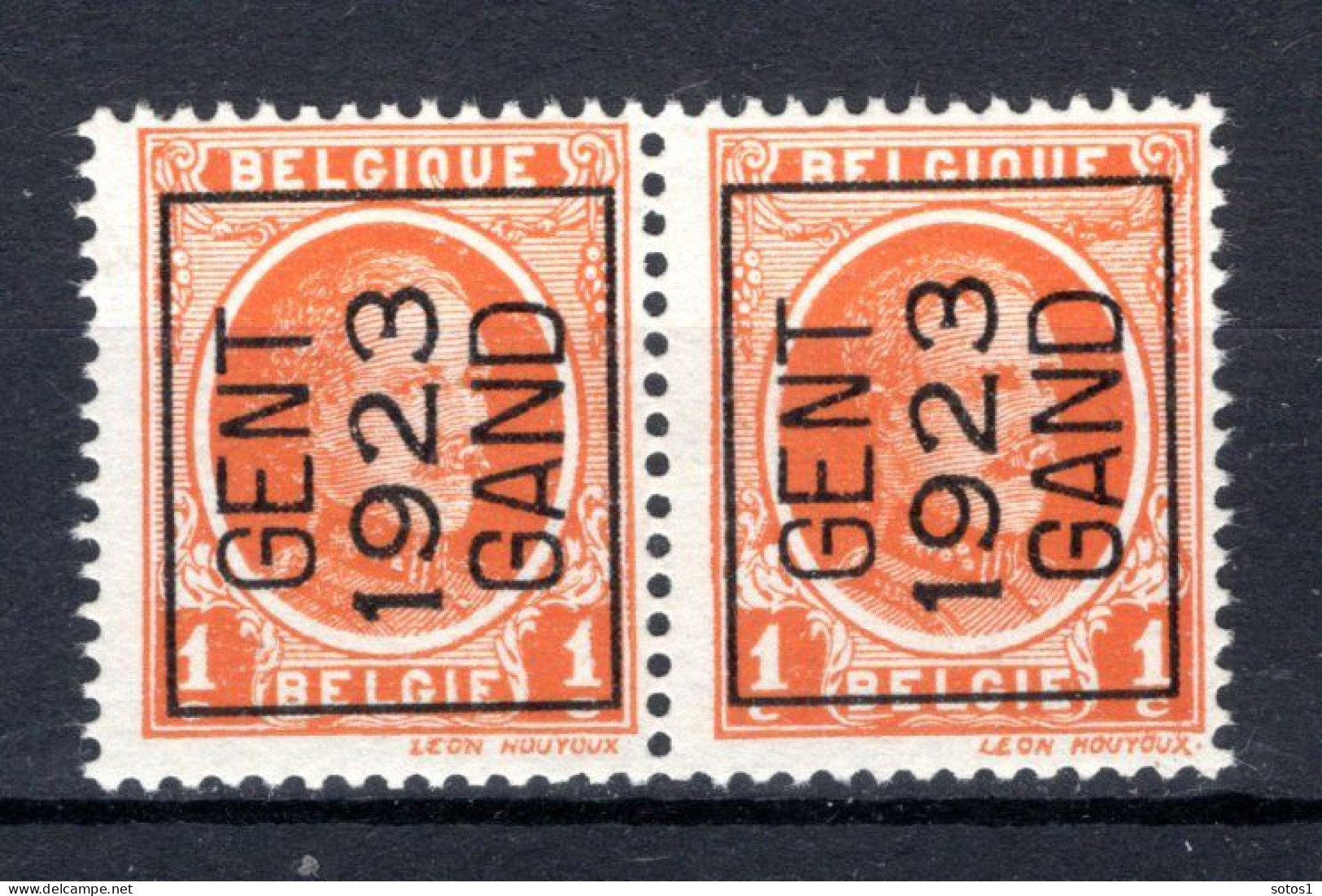 PRE74A MNH** 1923 - GENT 1923 GAND (2 Stuks)  - Typo Precancels 1922-31 (Houyoux)