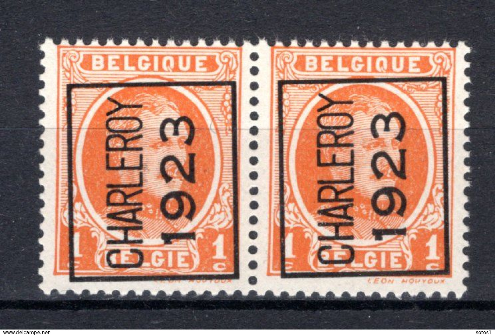PRE73A MNH** 1923 - CHARLEROY 1923 (2 Stuks)  - Typo Precancels 1922-31 (Houyoux)