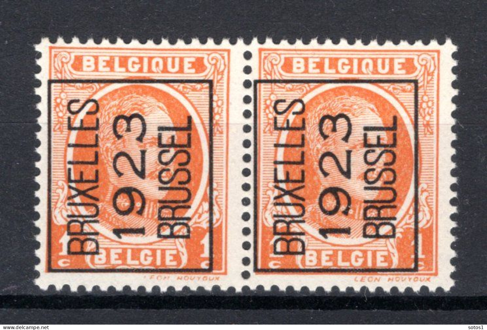 PRE72A MNH** 1923 - BRUXELLES 1923 BRUSSEL (2 Stuks) - Sobreimpresos 1922-31 (Houyoux)