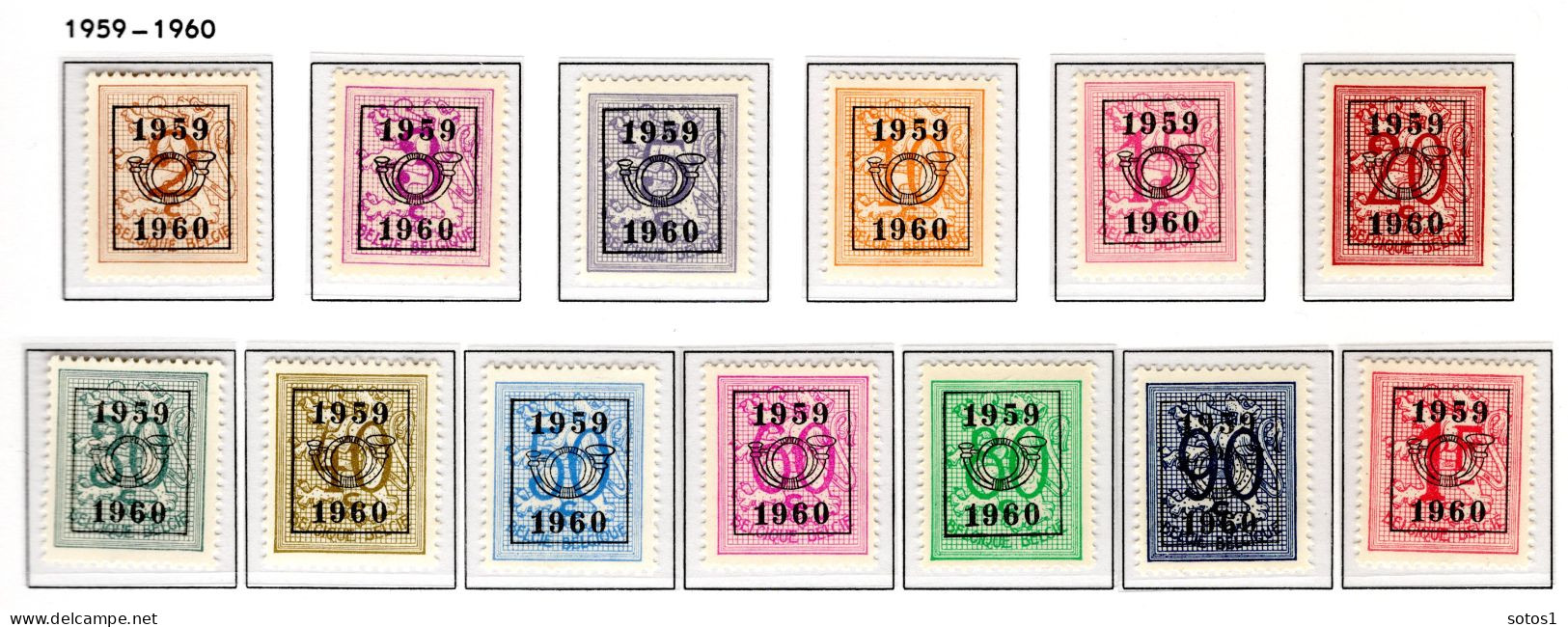 PRE686/698 MNH** 1959 - Cijfer Op Heraldieke Leeuw Type E - REEKS 52 - Typo Precancels 1951-80 (Figure On Lion)