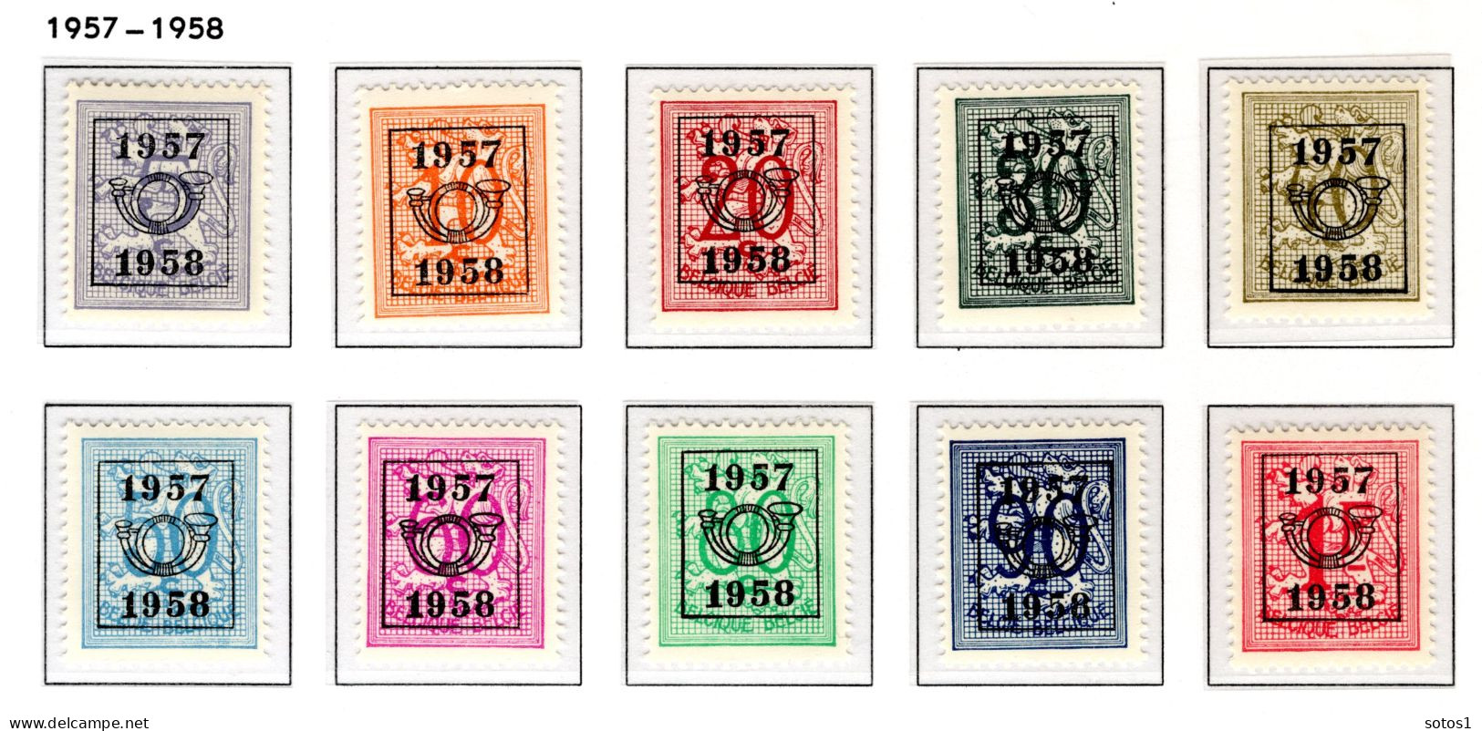 PRE666/675 MNH** 1957 - Cijfer Op Heraldieke Leeuw Type E - REEKS 50 - Typos 1951-80 (Ziffer Auf Löwe)