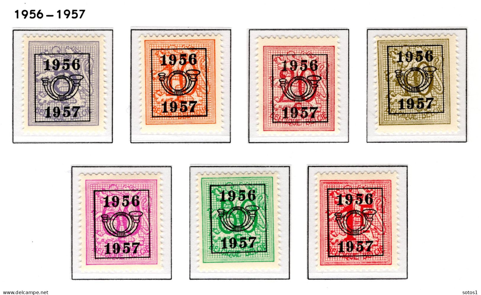 PRE659/665 MNH** 1956 - Cijfer Op Heraldieke Leeuw Type E - REEKS 49 - Typos 1951-80 (Ziffer Auf Löwe)
