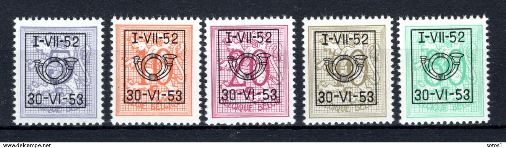 PRE625/629 MNH** 1952 - Cijfer Op Heraldieke Leeuw Type D - REEKS 43  - Typografisch 1951-80 (Cijfer Op Leeuw)