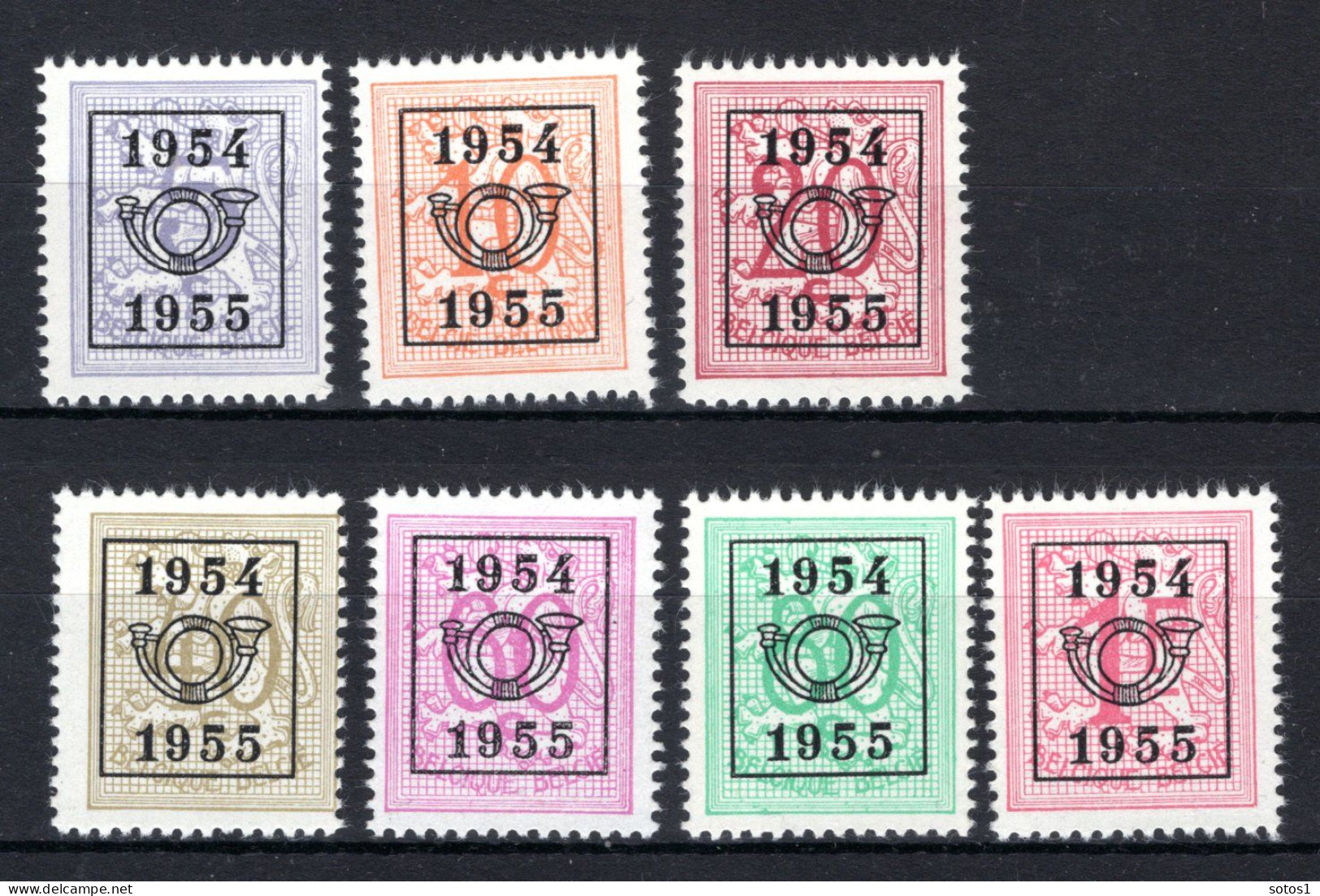 PRE645/651 MNH** 1954 - Cijfer Op Heraldieke Leeuw Type E - REEKS 47 - Typografisch 1951-80 (Cijfer Op Leeuw)
