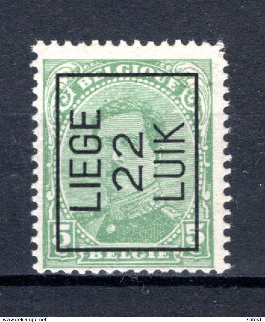 PRE61A-IV MNH** 1922 - LIEGE 22 LUIK  - Typo Precancels 1922-26 (Albert I)