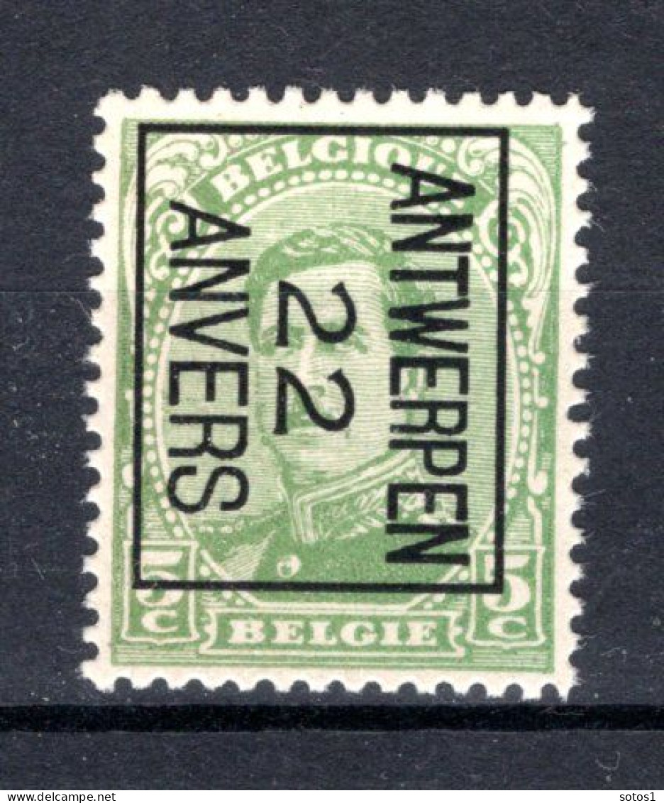 PRE59B MNH** 1922 - ANTWERPEN 22 ANVERS  - Typos 1922-26 (Albert I)