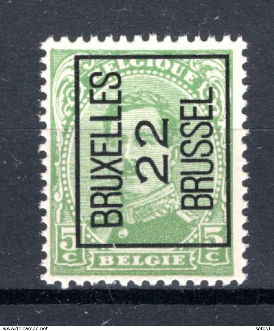 PRE60A MNH** 1922 - BRUXELLES 22 BRUSSEL  - Typo Precancels 1922-26 (Albert I)