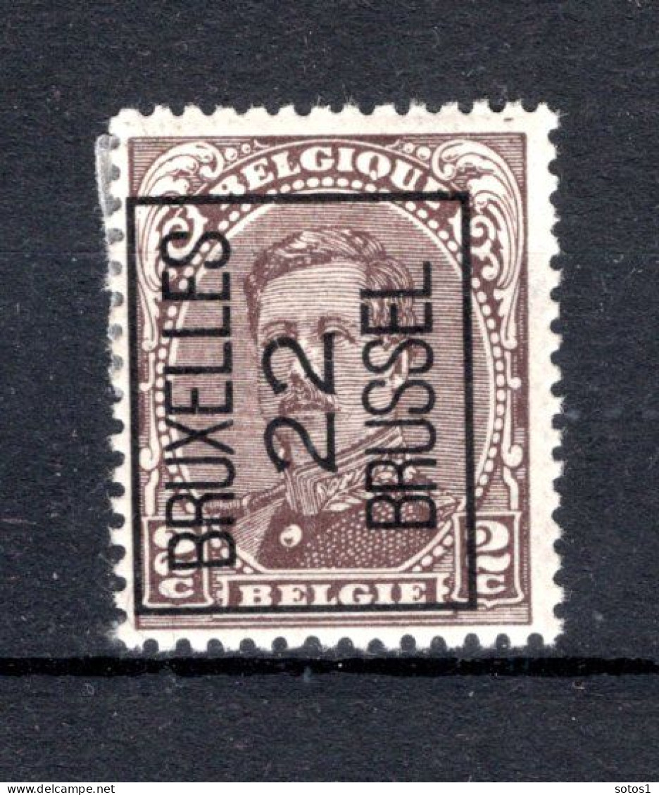 PRE58A-III MH* 1922 - BRUXELLES 22 BRUSSEL - Typos 1922-26 (Albert I)