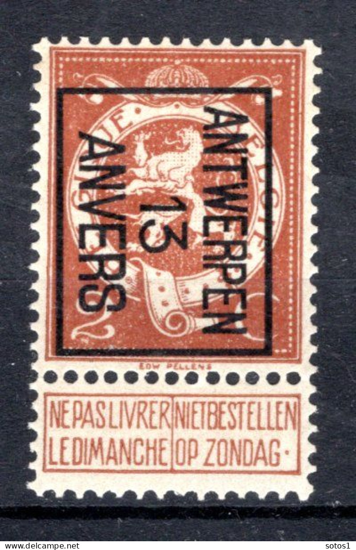 PRE40B MNH** 1913 - ANTWERPEN 13 ANVERS - Typo Precancels 1912-14 (Lion)